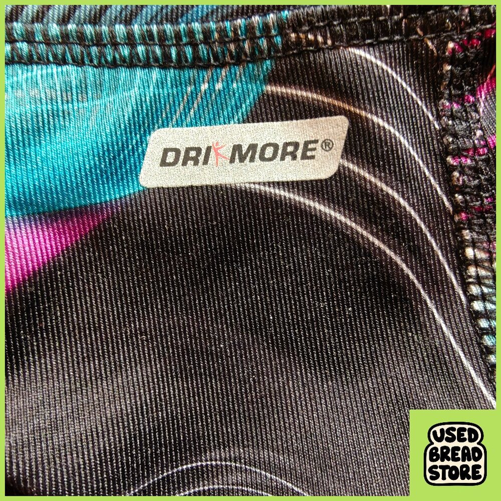 Danskin Medium 8-10 Capri Workout Leggings Spirograph Black, Teal, Pink Stretchy - Picture 4 of 4